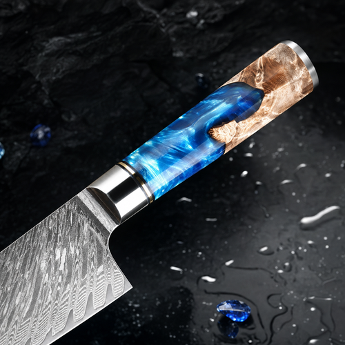 Blue Sora - Hand-Forged Damascus Chef's Knife